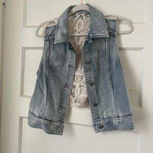 Denim and lace vest size small/ medium